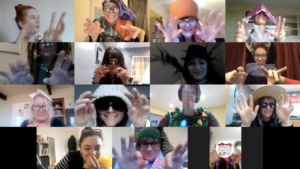 A screenshot of a Zoom online Licketyspit group.